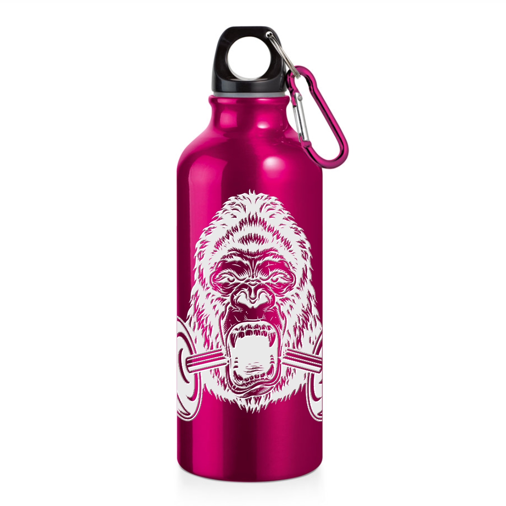 Squeeze De Alumínio Modelo Erald Com Mosquetão Gravação A Laser 360 (Rosa)