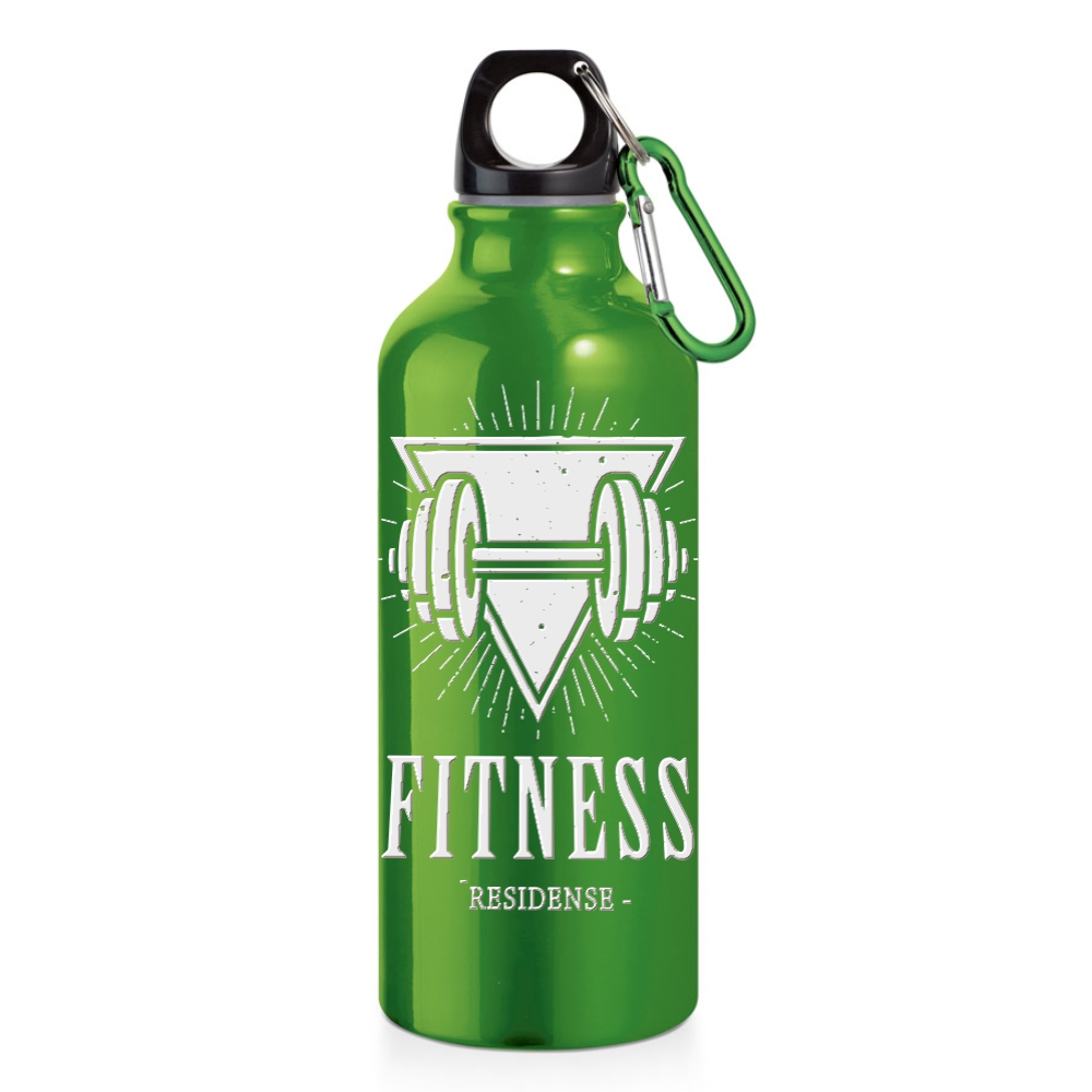 Squeeze De Alumínio Modelo Erald Com Mosquetão Gravação A Laser 360 (Verde)