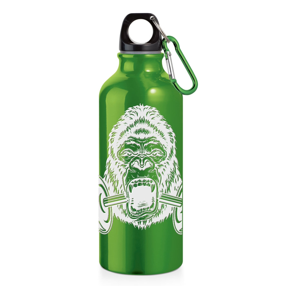 Squeeze De Alumínio Modelo Erald Com Mosquetão Gravação A Laser 360 (Verde)