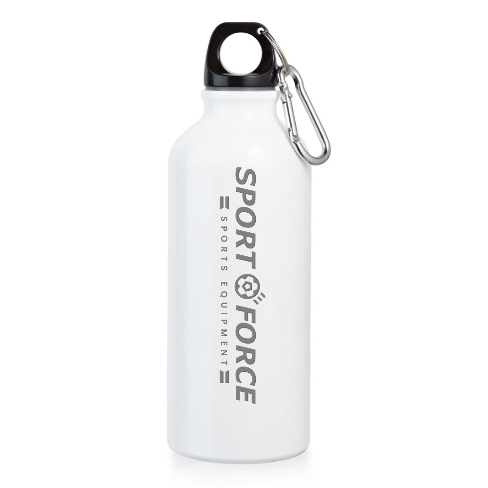 Squeeze De Alumínio Modelo Erald Com Mosquetão Gravação A Laser Frontal (Branca)