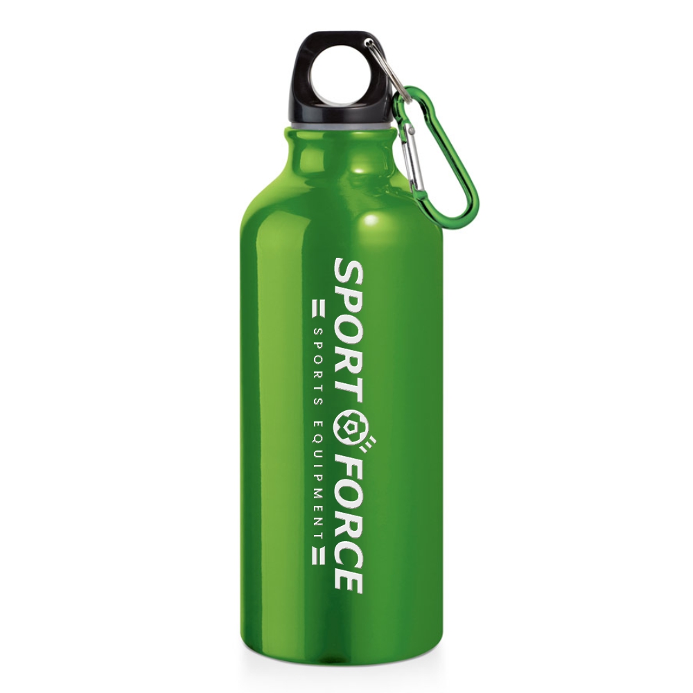 Squeeze De Alumínio Modelo Erald Com Mosquetão Gravação A Laser Frontal (Verde)