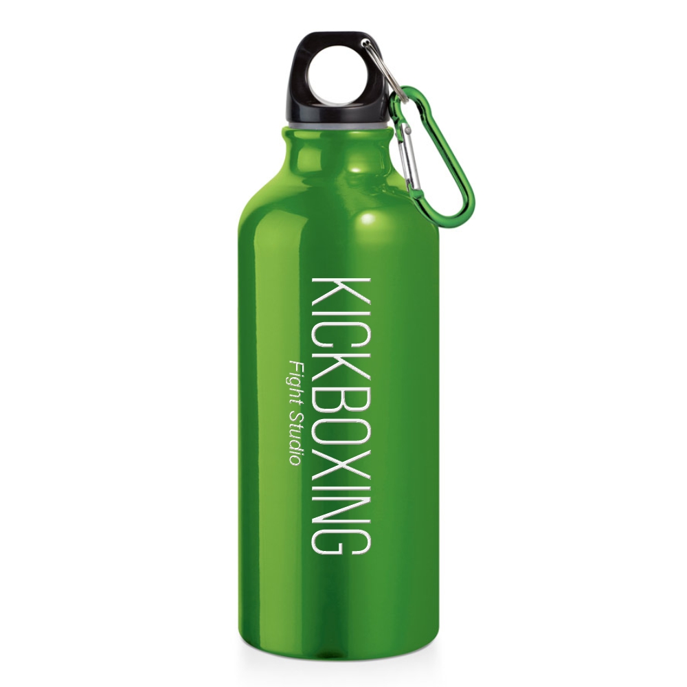 Squeeze De Alumínio Modelo Erald Com Mosquetão Gravação A Laser Frontal (Verde)