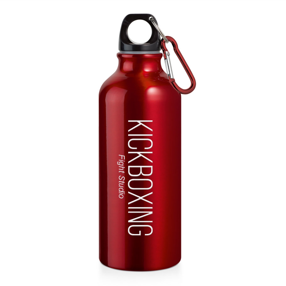 Squeeze De Alumínio Modelo Erald Com Mosquetão Gravação A Laser Frontal (Vermelha)