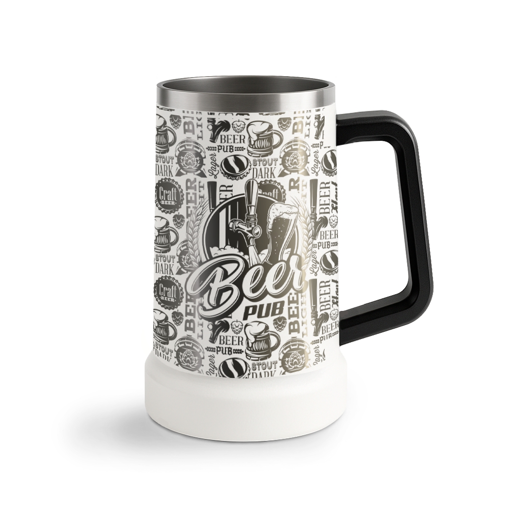 Canecas Térmicas Cerveja 700ml Gravação 360 (Branca)