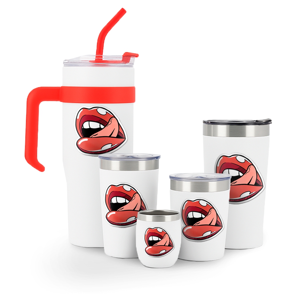 Kit Copos Térmicos Estilo Virginia 5x1 Adesivo Dtf Uv Branco (Branco)