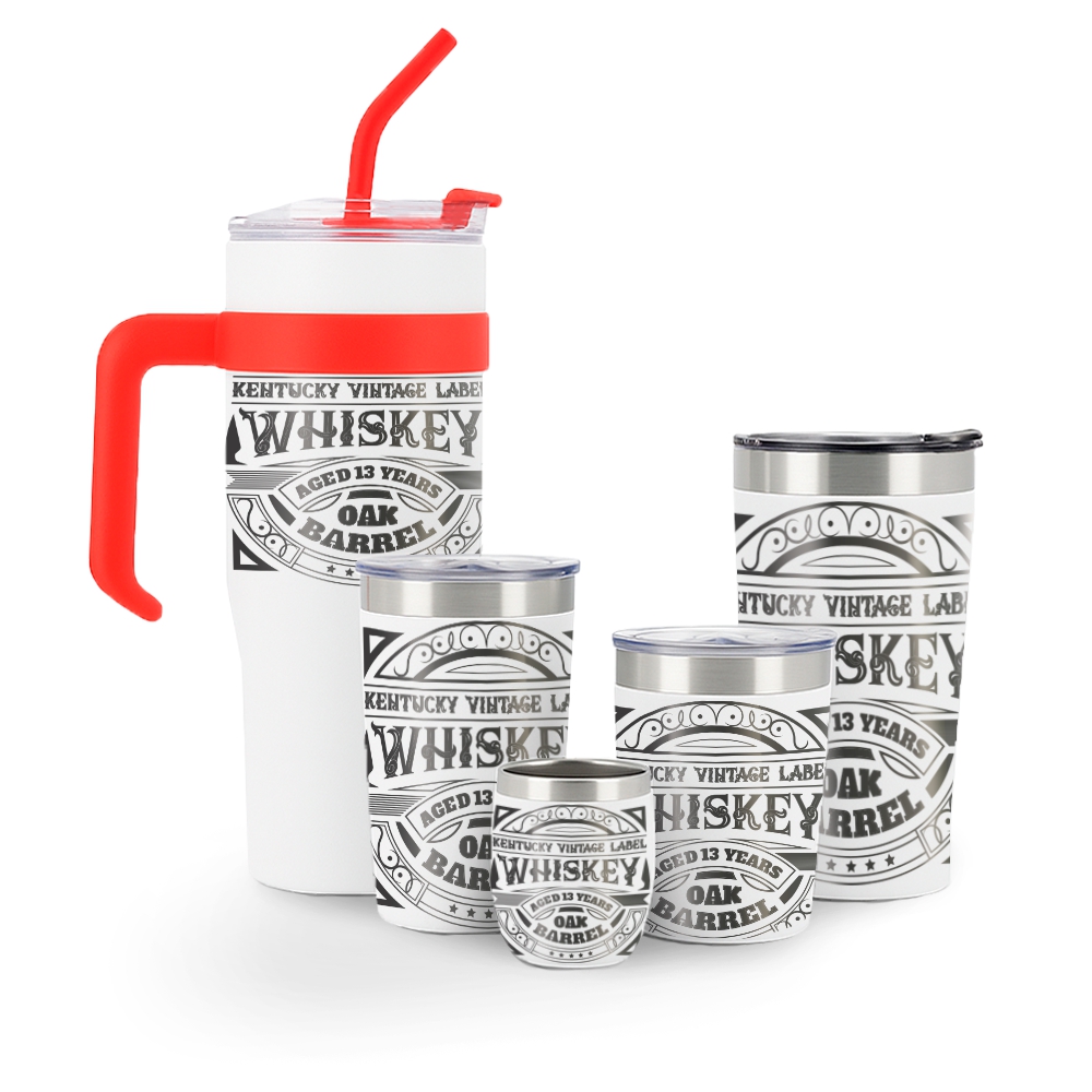 Kit Copos Térmicos Estilo Virginia 5x1 Gravação 360 (Branco)