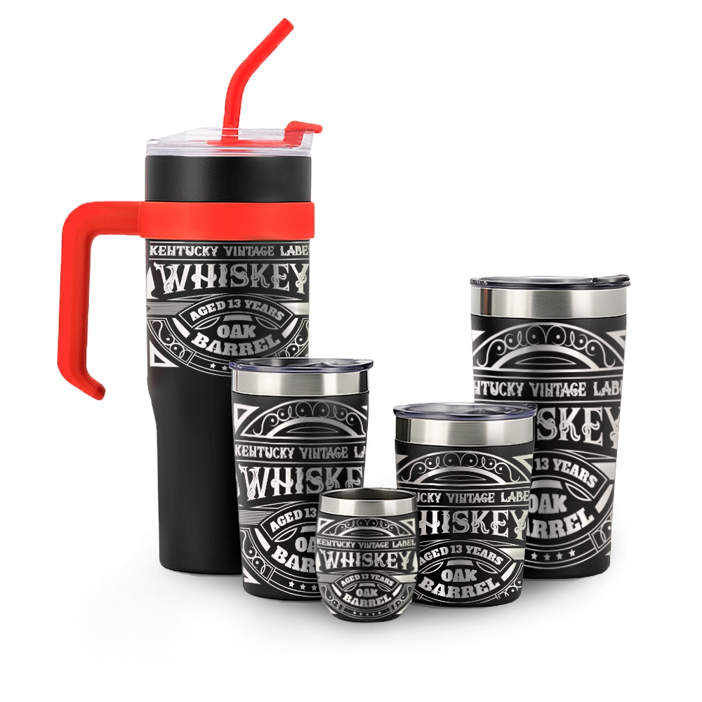 Kit Copos Térmicos Estilo Virginia 5x1 Gravação 360 (Preto)