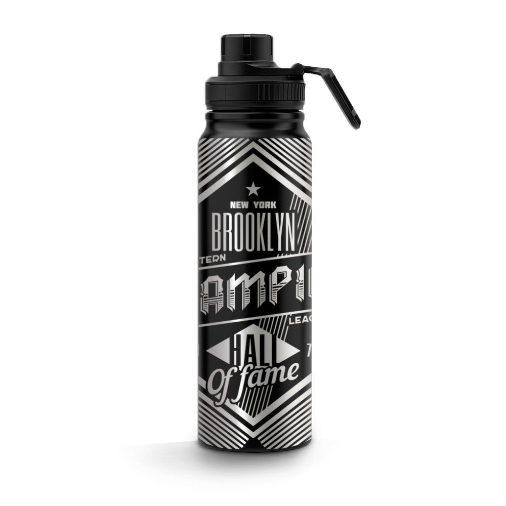 Garrafa De Aço Inox Térmica Esportiva Bico Reto Gravação 360 800ml (Preta)