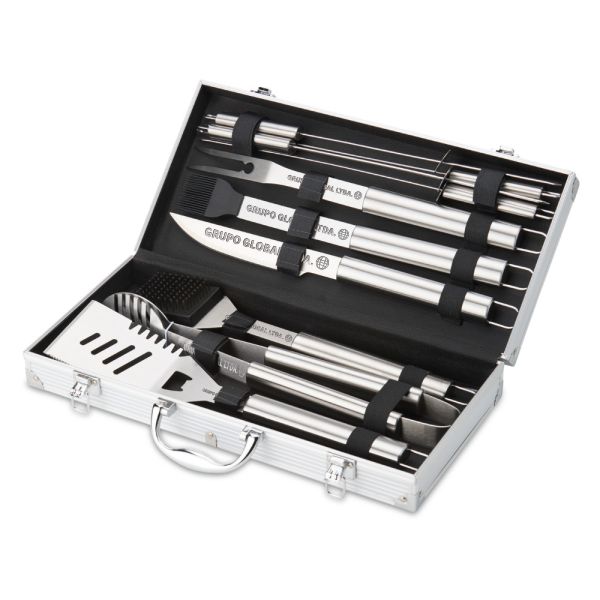 Kit Churrasco Maleta Aluminio 10 Peças