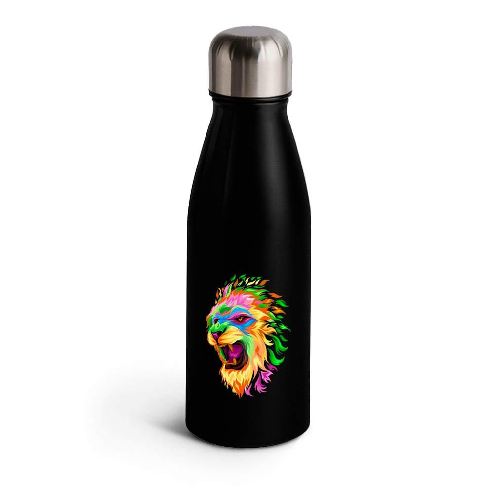 Garrafas E Squeezes Squeeze De Alumínio Modelo Beane Com Tampa Inox Dtf Uv 500ml (Preta)