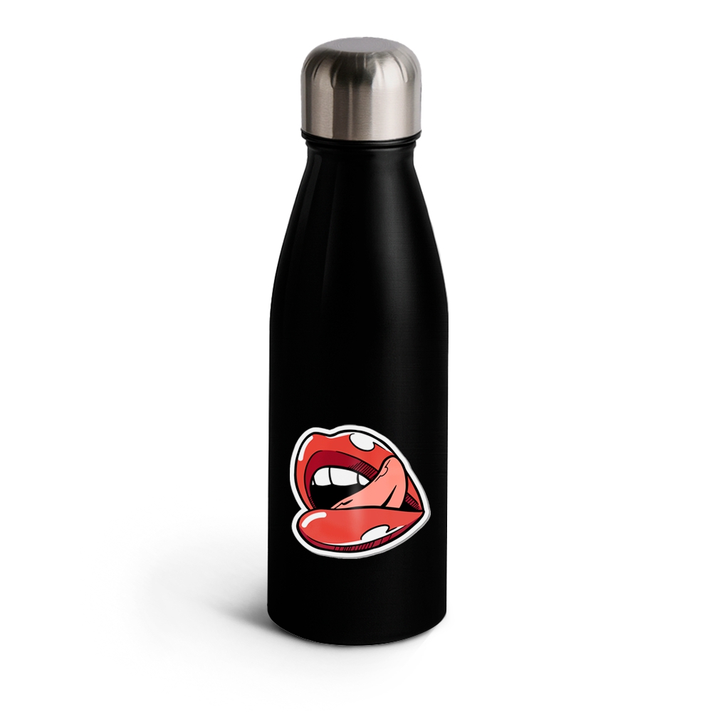 Garrafas E Squeezes Squeeze De Alumínio Modelo Beane Com Tampa Inox Dtf Uv 500ml (Preta)