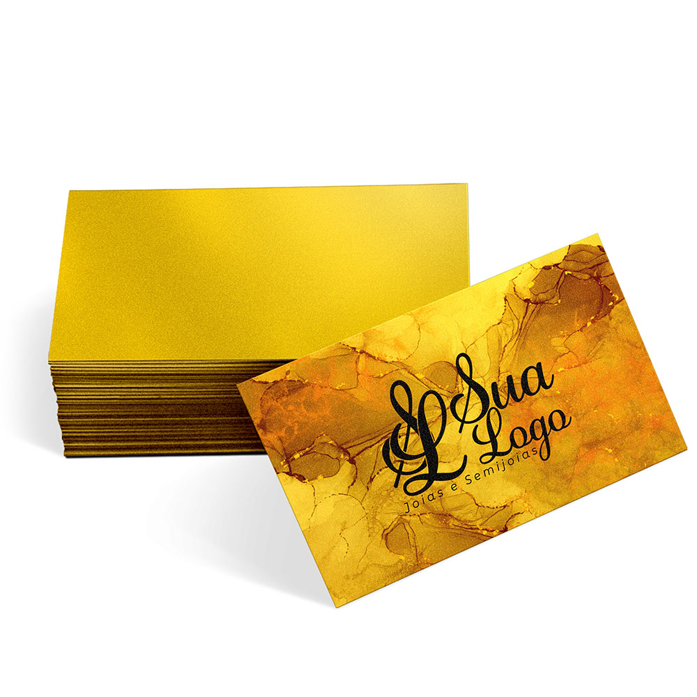 Cartões de Visita Papéis Especiais Gold Master 300g Sem Verniz