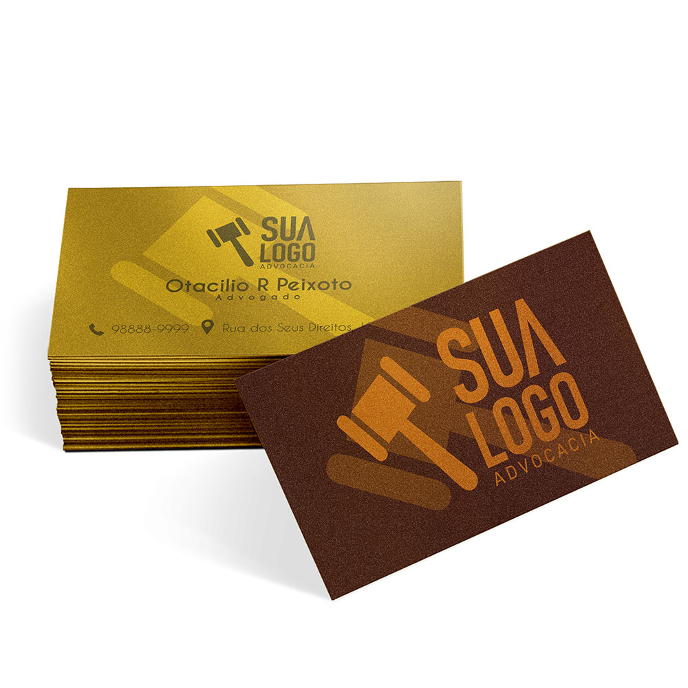 Cartões de Visita Papéis Especiais Gold Master 300g Sem Verniz