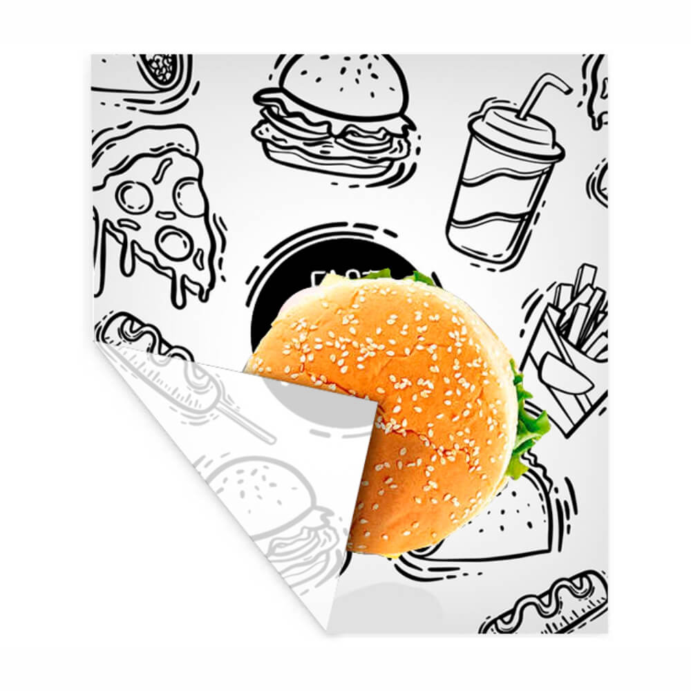 Delivery Papel Para Hambúrguer Personalizado Glasspel 35g (140x200mm)