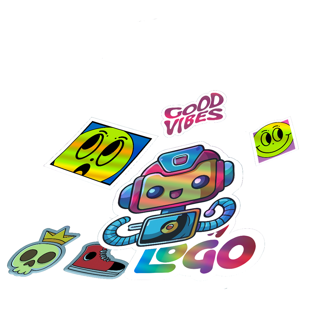 Adesivo Sticker Vinil Holográfico Com Alto Relevo