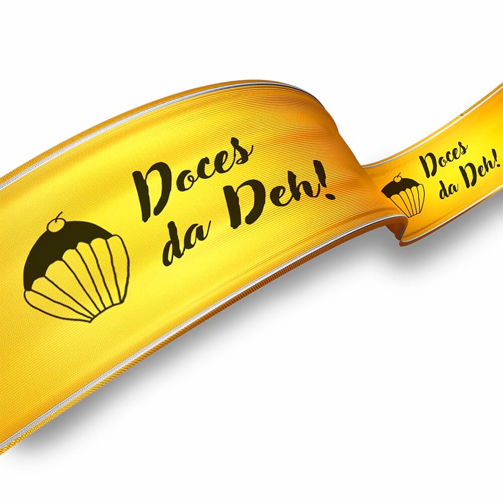 Fita De Cetim Peça Com 10 Metros Largura De 15mm (Amarela)