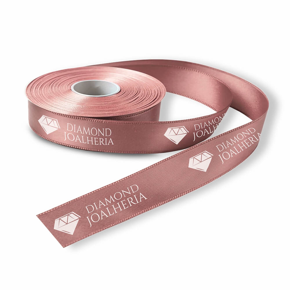 Fita De Cetim Rolo Com 50 Metros Largura De 22mm (Rosa Bebê)