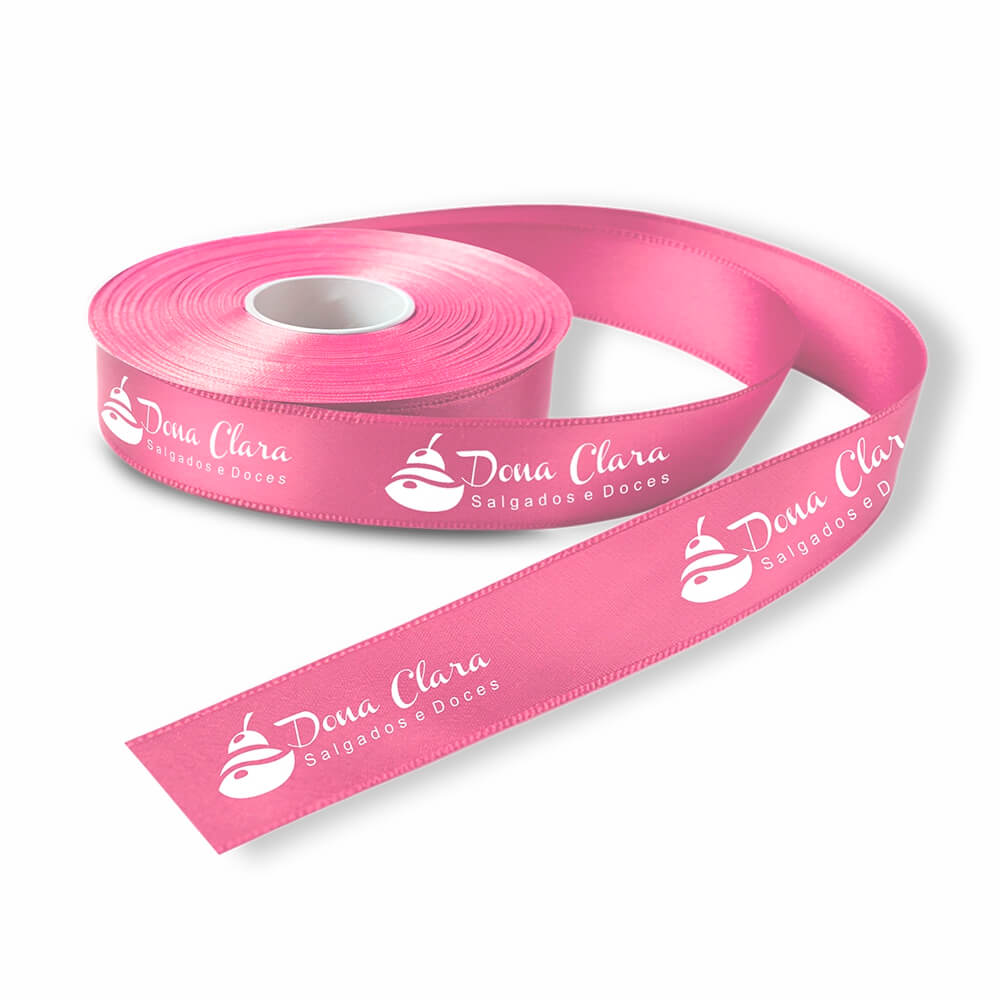 Fita De Cetim Rolo Com 50 Metros Largura De 30mm (Rosa Escuro)