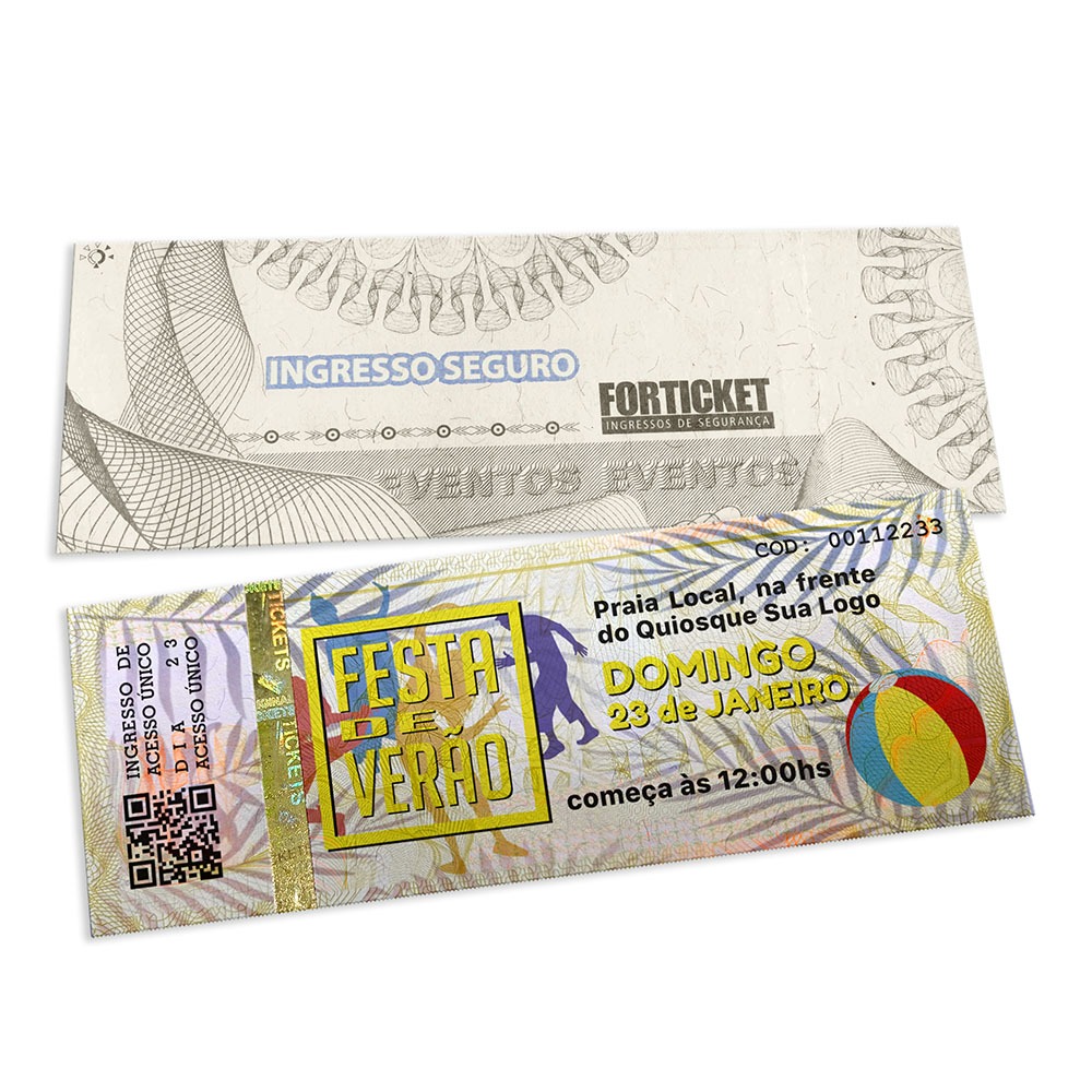 Ingressos De Segurança Amarelo (150x55mm)