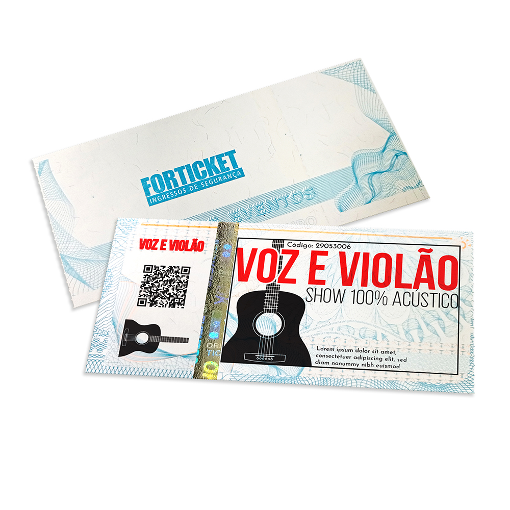 Ingressos De Segurança Azul (105x51mm)