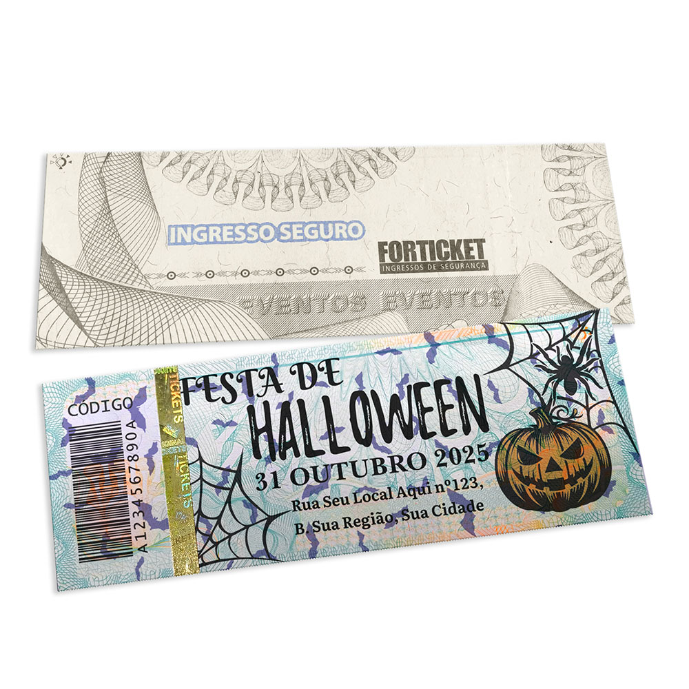 Ingressos De Segurança Azul (150x55mm)