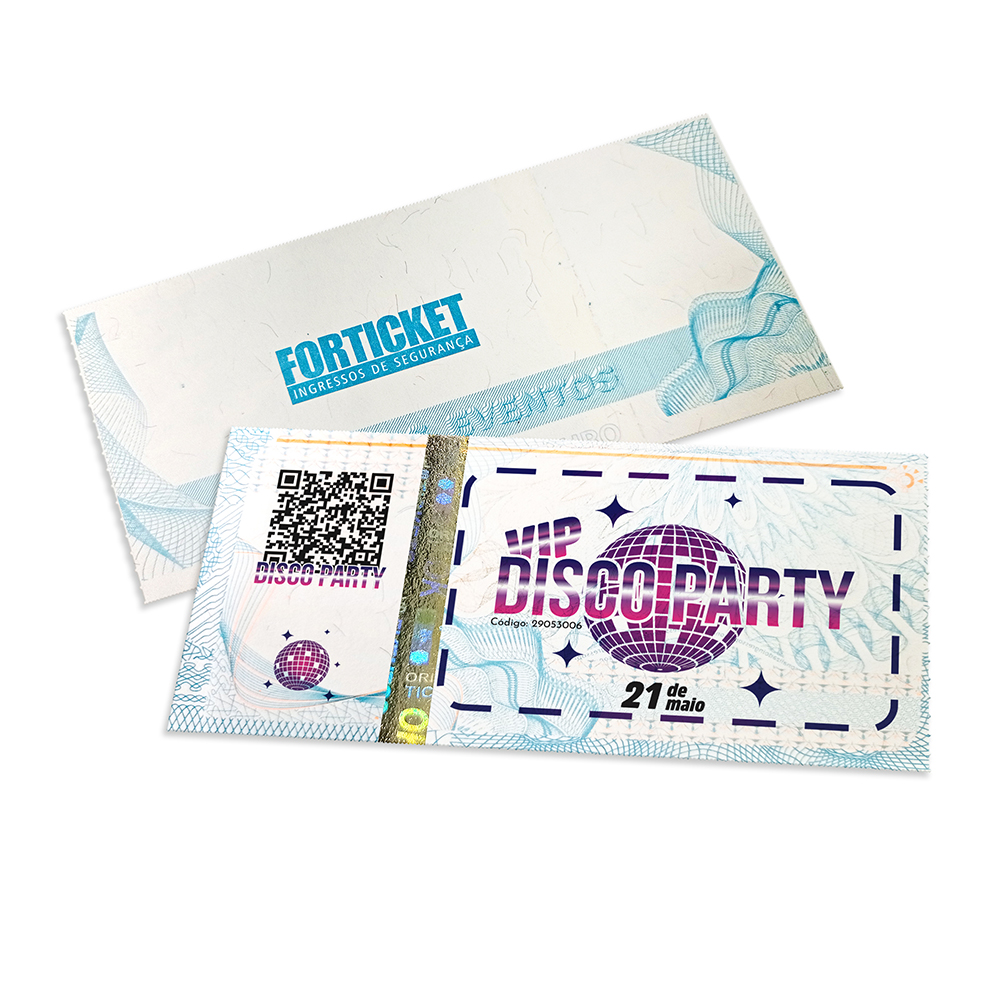 Ingressos De Segurança Azul (105x51mm)