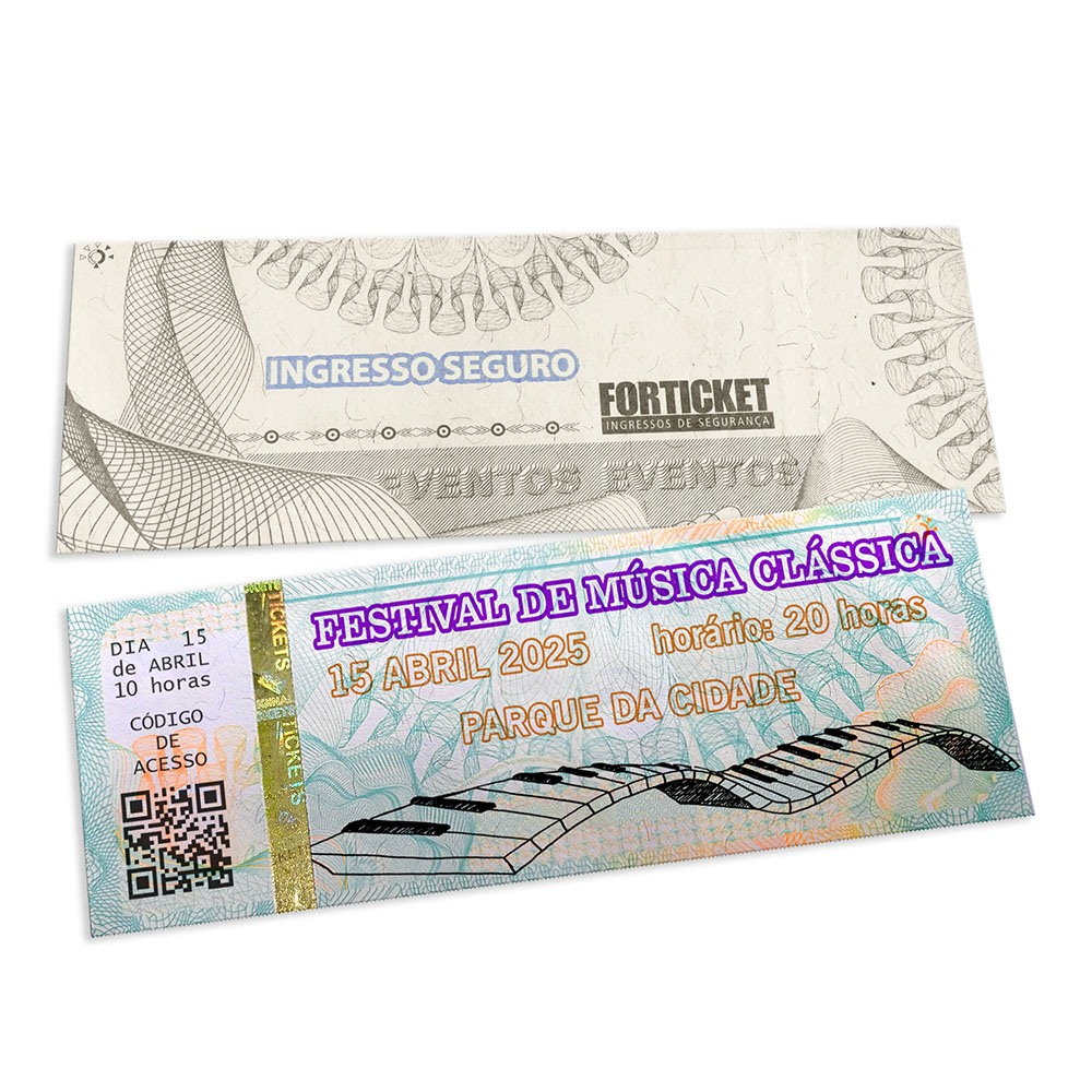 Ingressos De Segurança Azul (150x55mm)