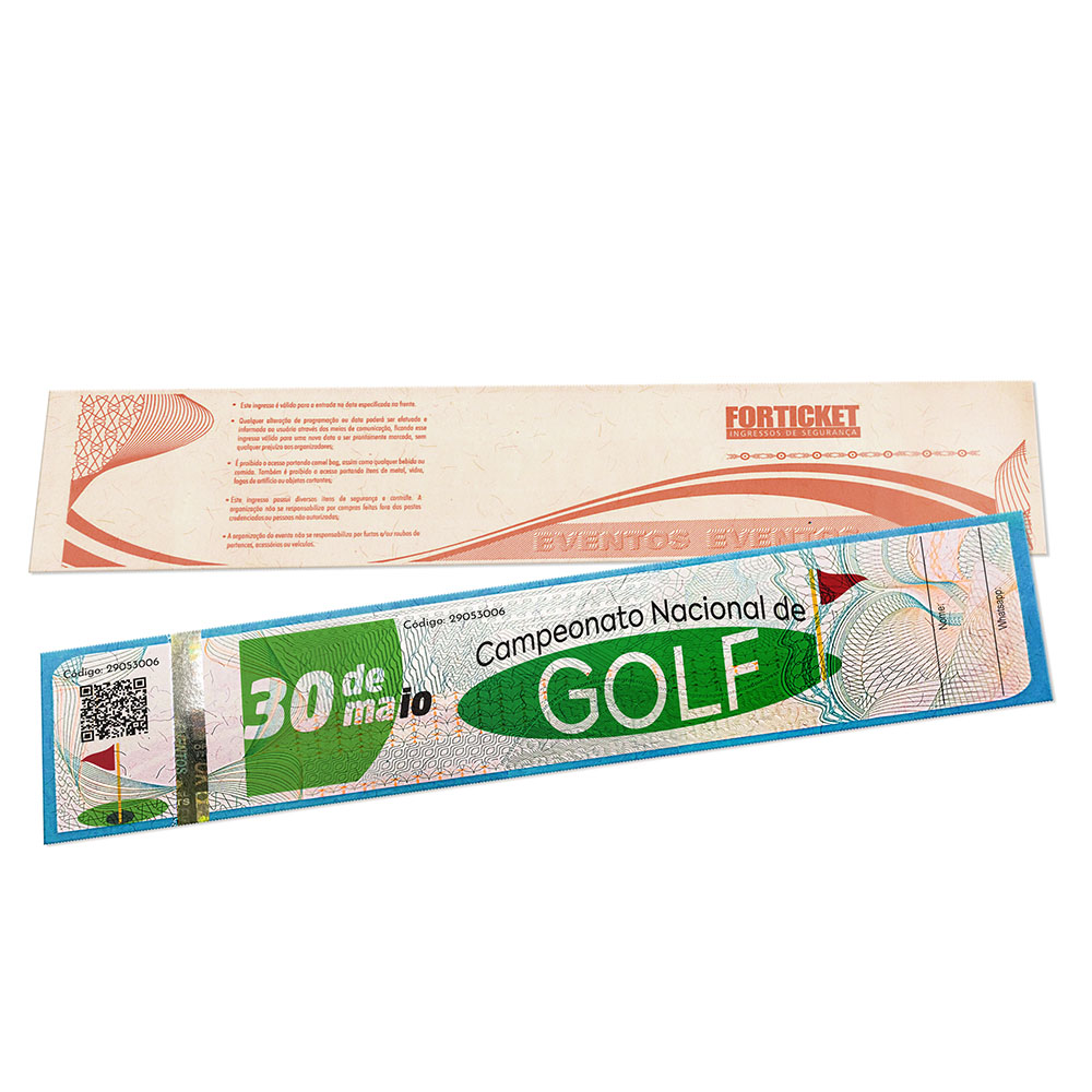 Ingressos De Segurança Azul (211x51mm)