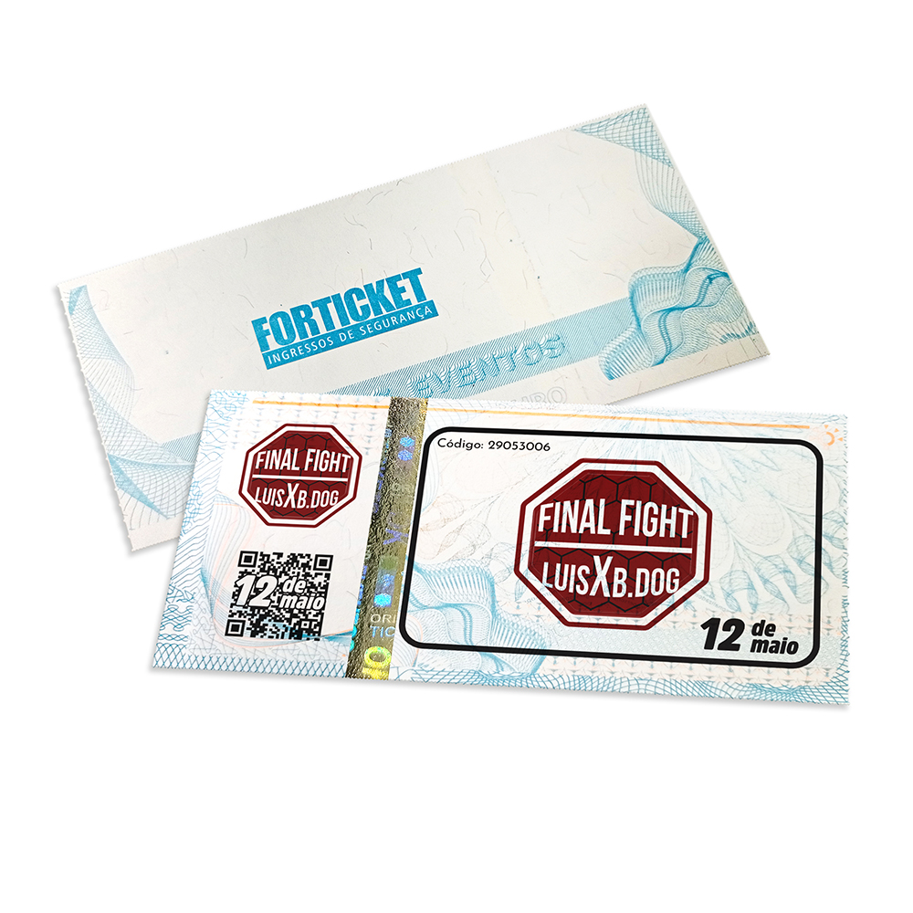 Ingressos De Segurança Azul (105x51mm)