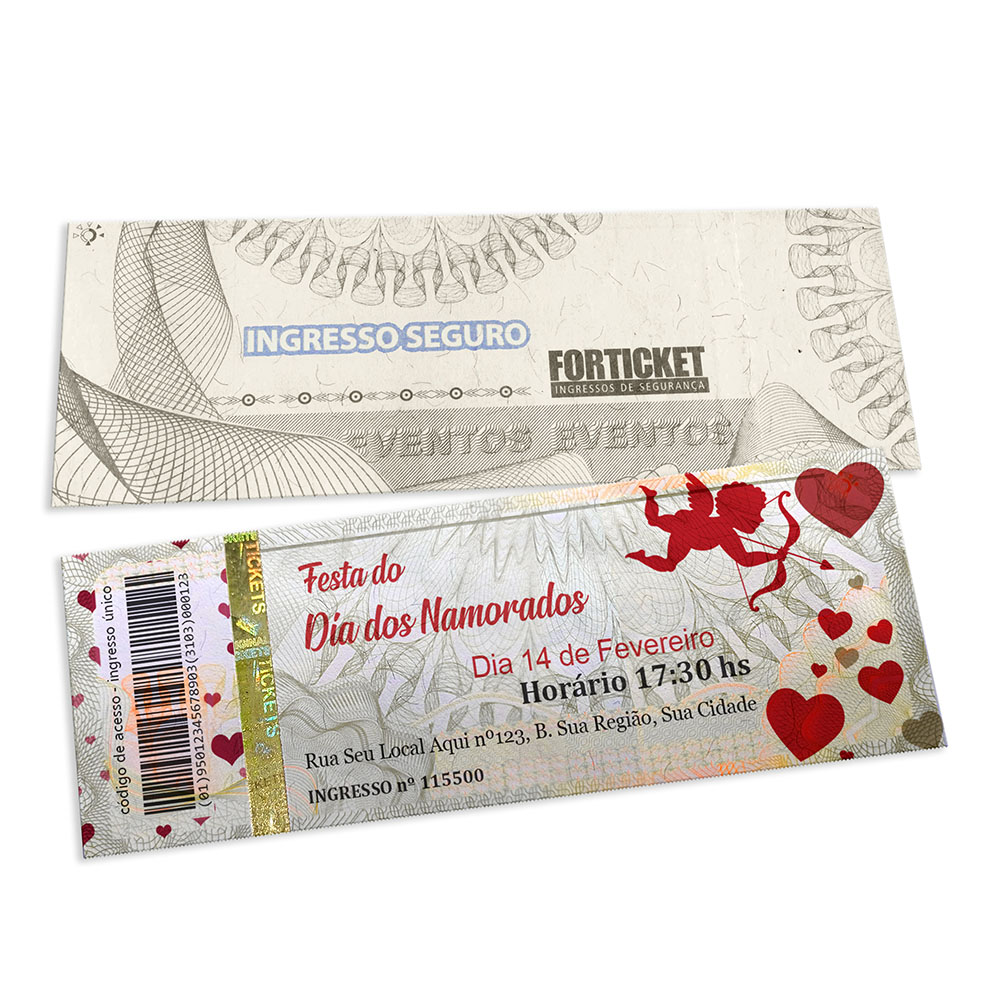 Ingressos De Segurança Cinza (150x55mm)