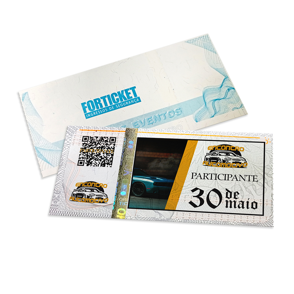 Ingressos De Segurança Cinza (105x51mm)