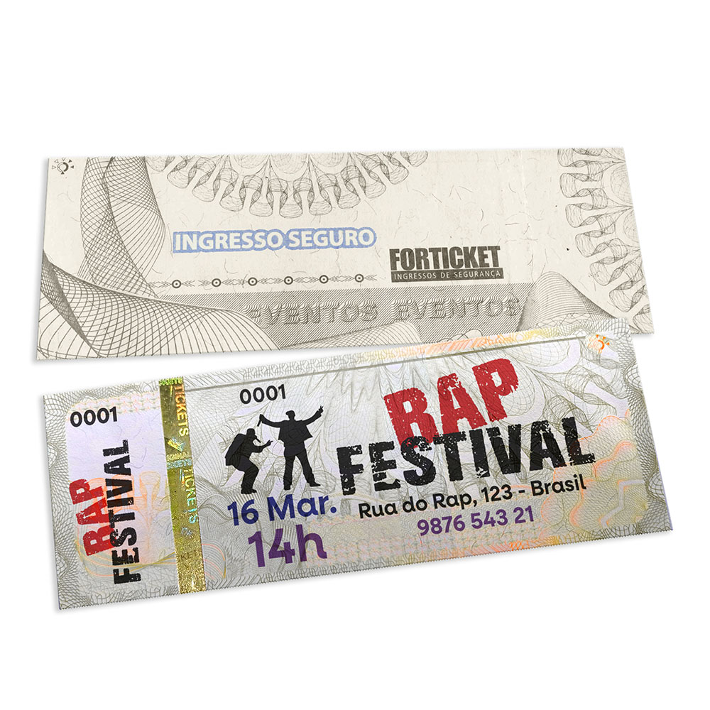 Ingressos De Segurança Cinza (150x55mm)