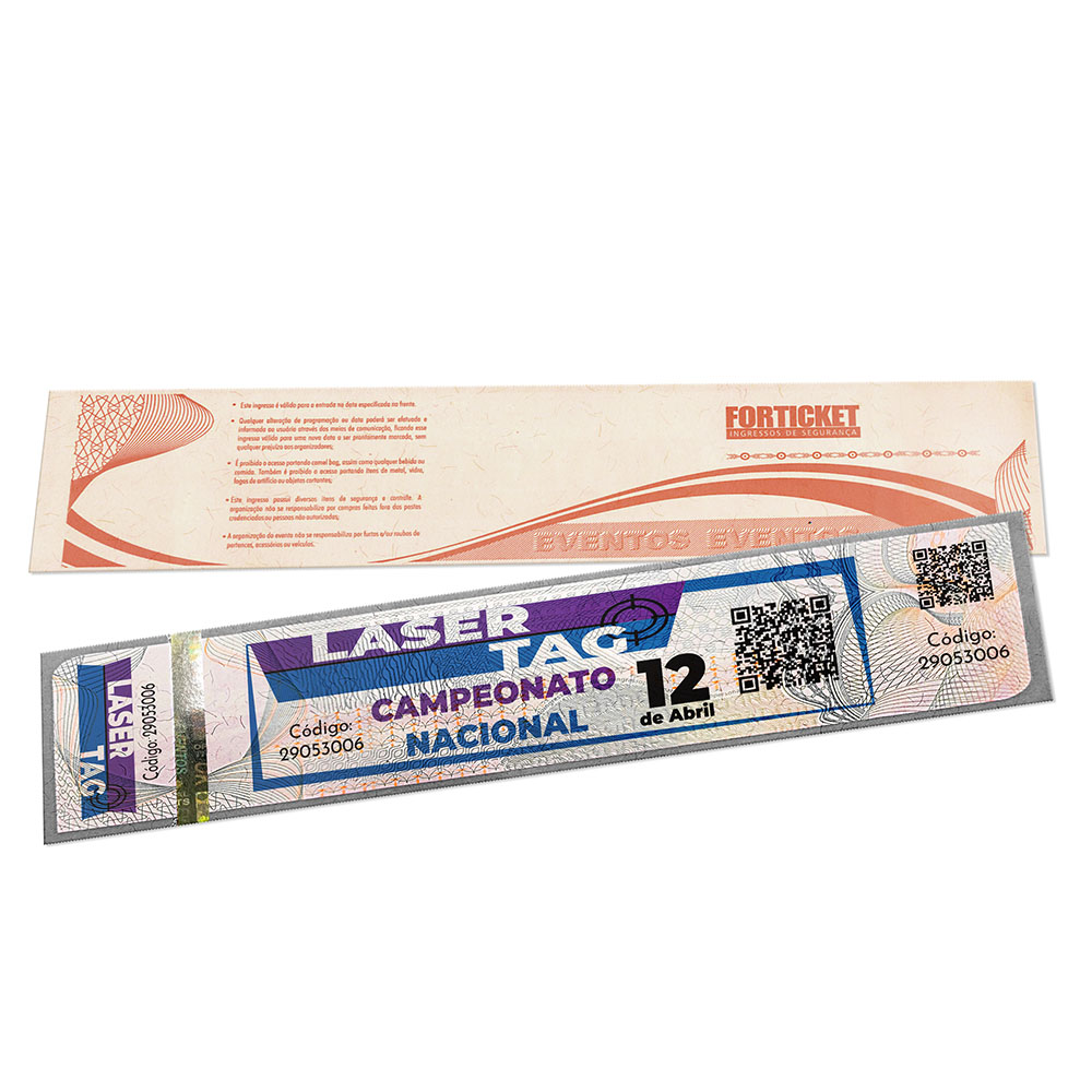 Ingressos De Segurança Cinza (211x51mm)