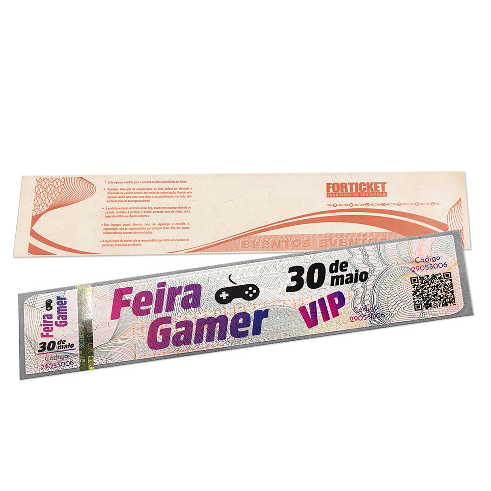 Ingressos De Segurança Cinza (211x51mm)