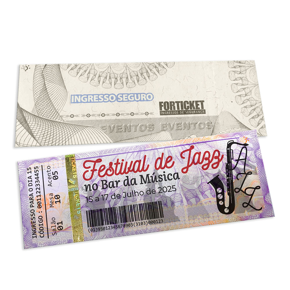 Ingressos De Segurança Lilas (150x55mm)