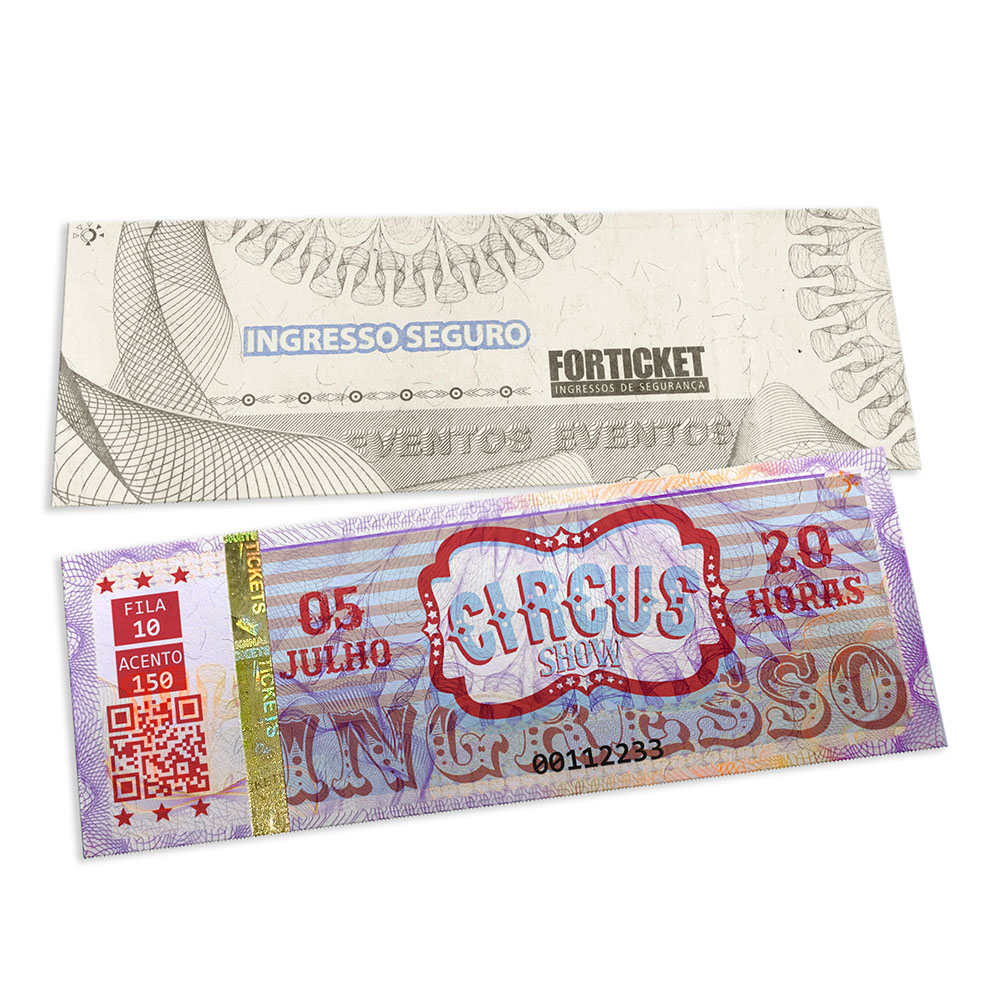 Ingressos De Segurança Lilas (150x55mm)