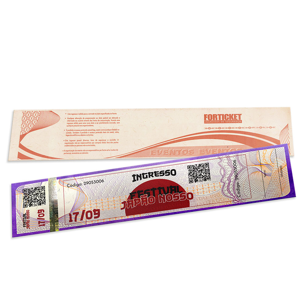 Ingressos De Segurança Lilas (211x51mm)