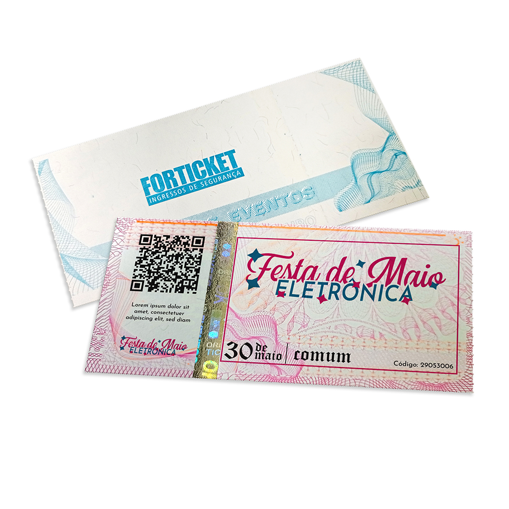 Ingressos De Segurança Rosa (105x51mm)