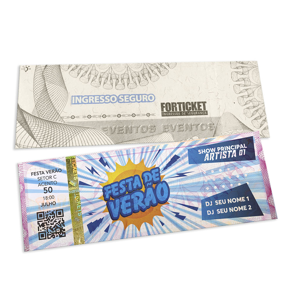 Ingressos De Segurança Rosa (150x55mm)