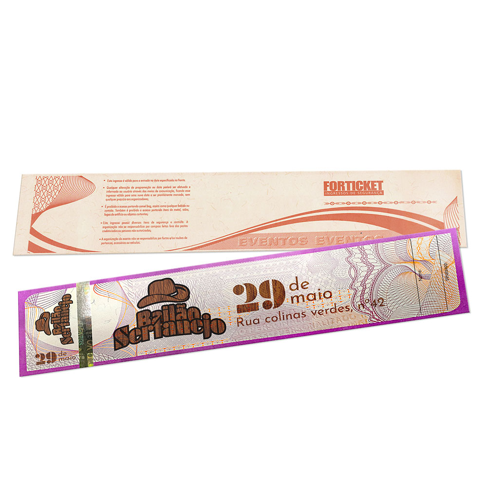 Ingressos De Segurança Rosa (211x51mm)