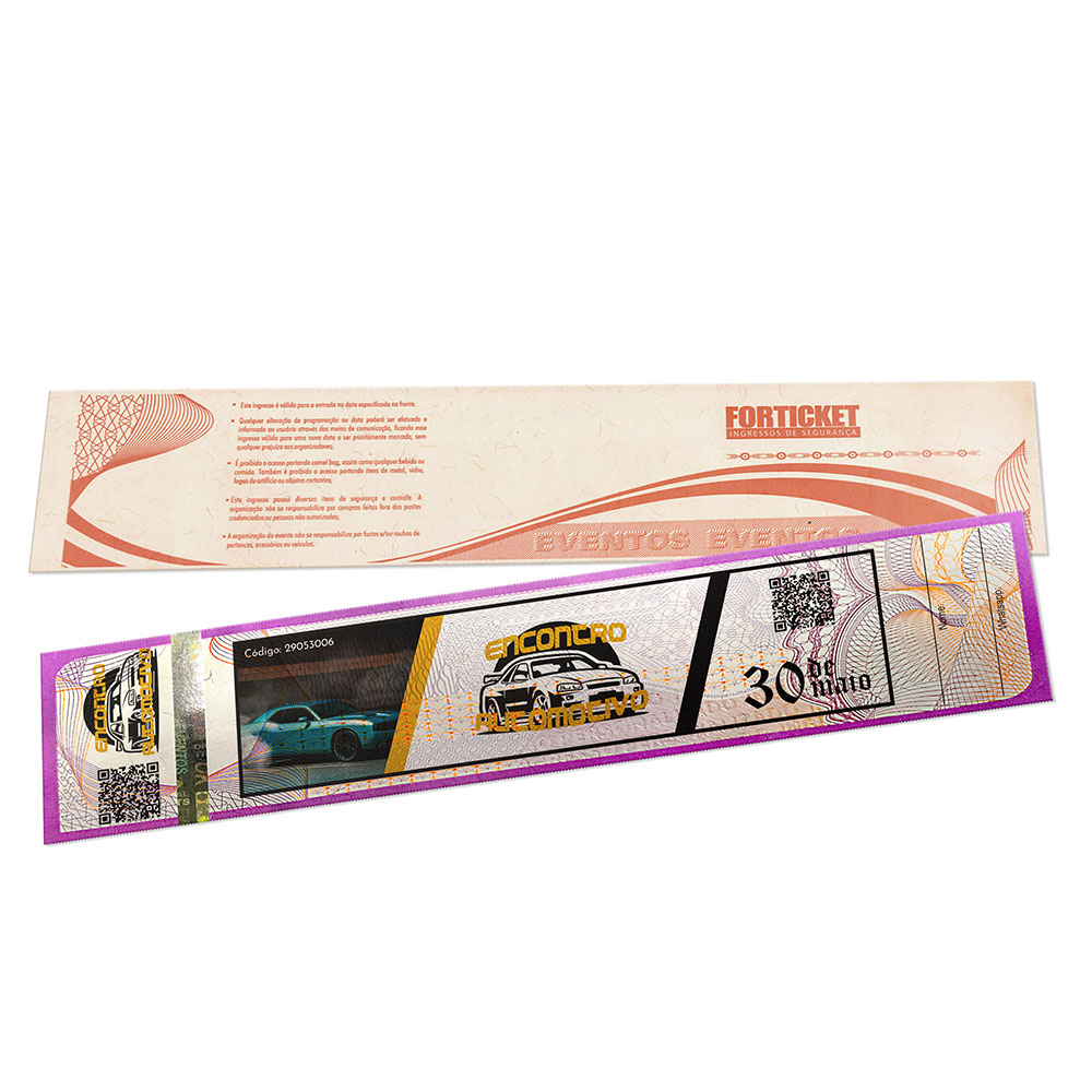 Ingressos De Segurança Rosa (211x51mm)