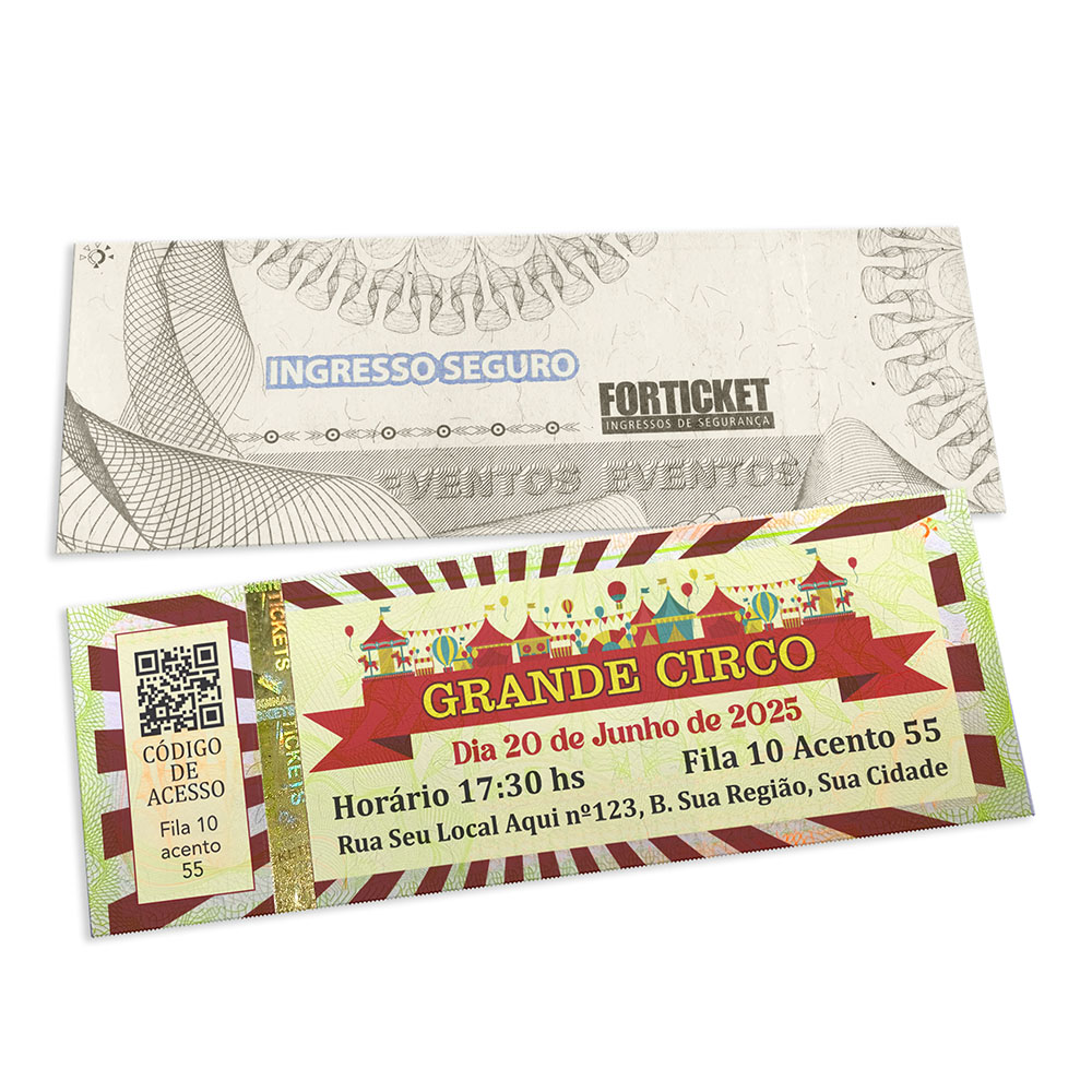 Ingressos De Segurança Verde (150x55mm)