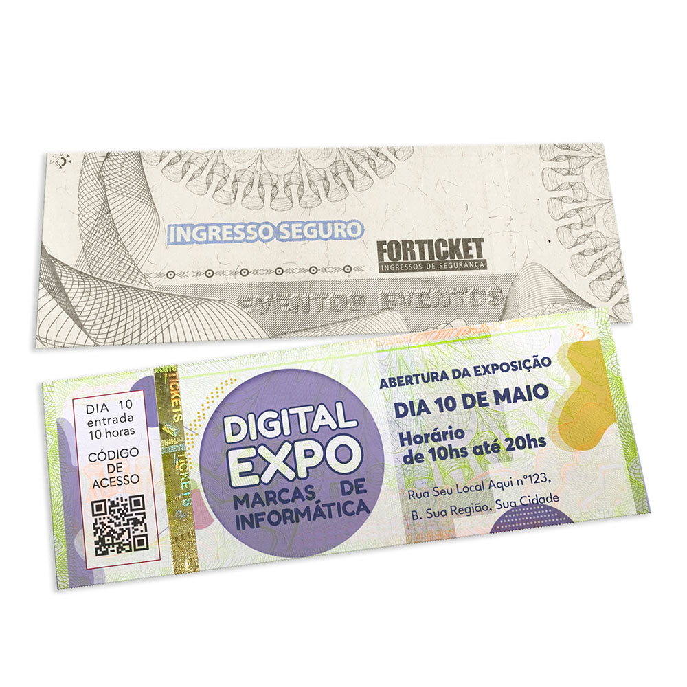 Ingressos De Segurança Verde (150x55mm)