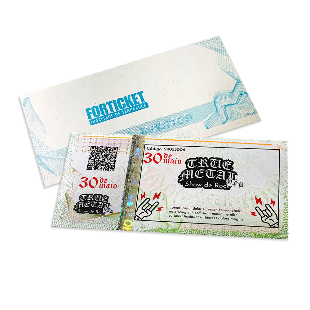 Ingressos De Segurança Verde (105x51mm)