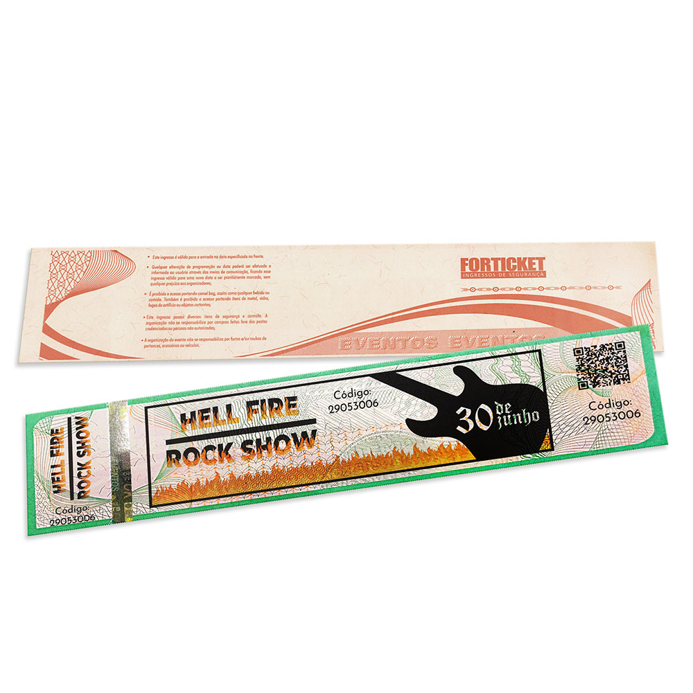 Ingressos De Segurança Verde (211x51mm)