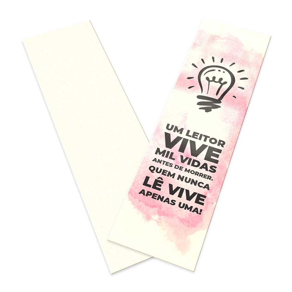 Marcador De Página Supremo 305g Verniz Uv Total Frente (182x51mm)