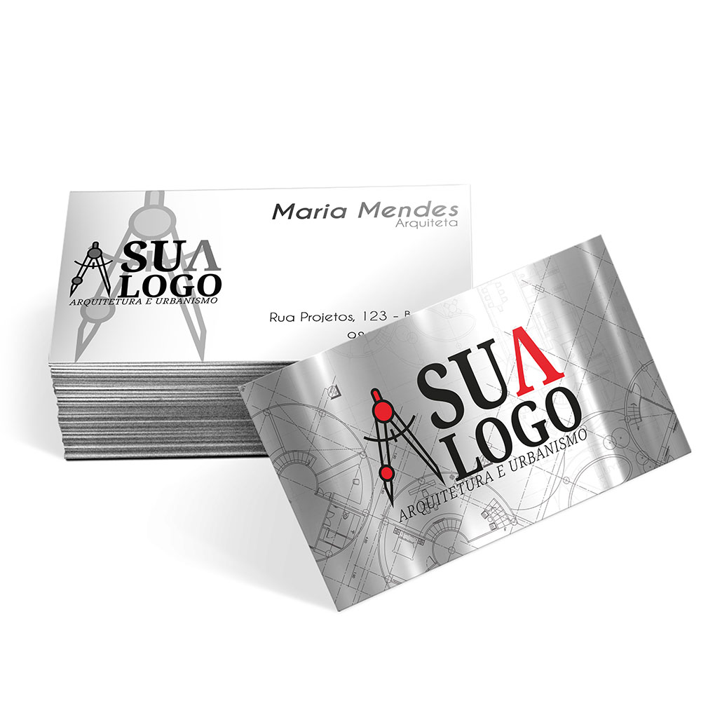 Cartões de Visita Papéis Especiais Metalizado 250g Sem Verniz