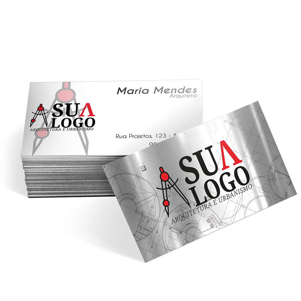 Cartões de Visita Papéis Especiais Metalizado 250g Sem Verniz