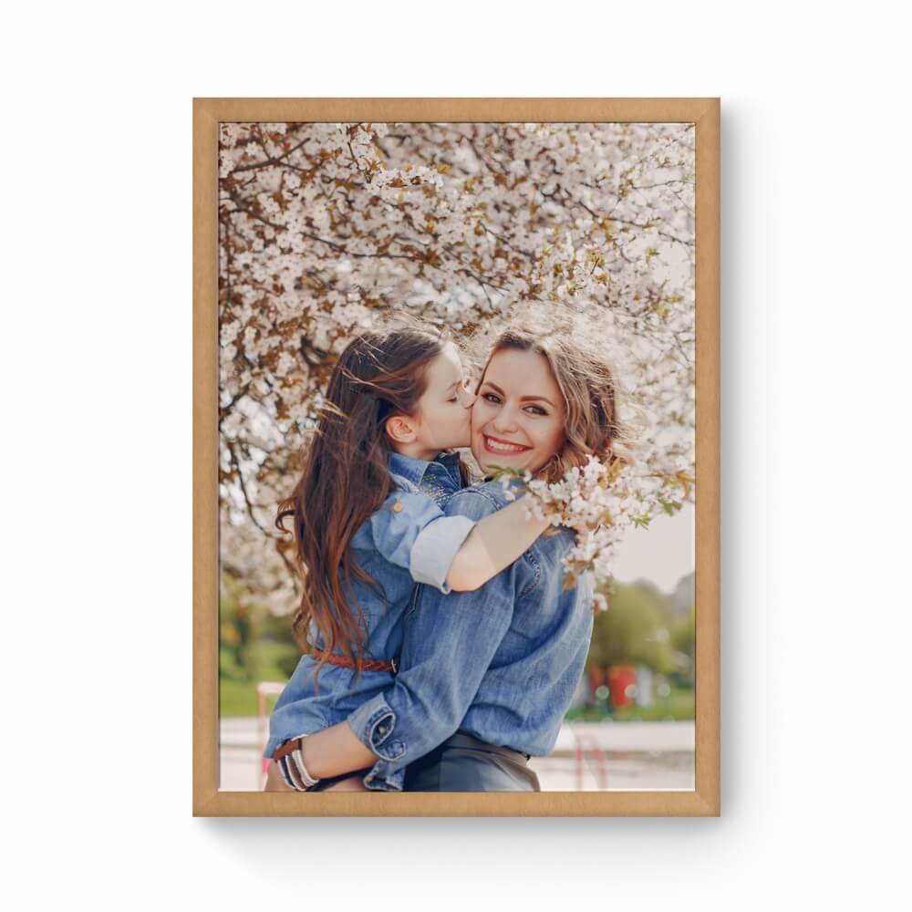 Moldura Com Acetato Madeira Maciça Envelopada Carvalho E Folha Couche 150g (240x330mm)