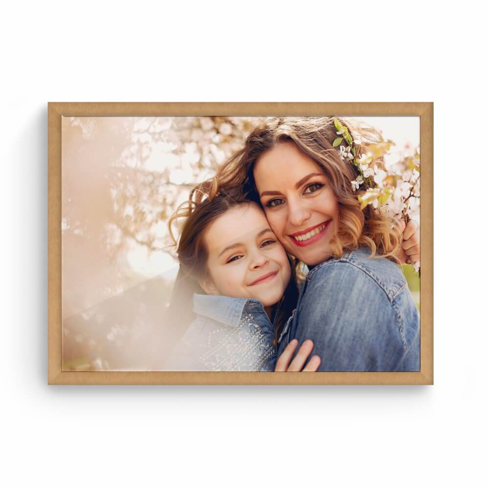 Moldura Com Acetato Madeira Maciça Envelopada Carvalho E Folha Couche 150g (280x230mm)